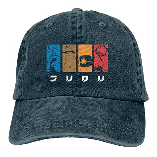 BKOGAL Unisex Adult Adjustable Cotton Denim Baseball Cap Anime The FLCL Snapback Hat