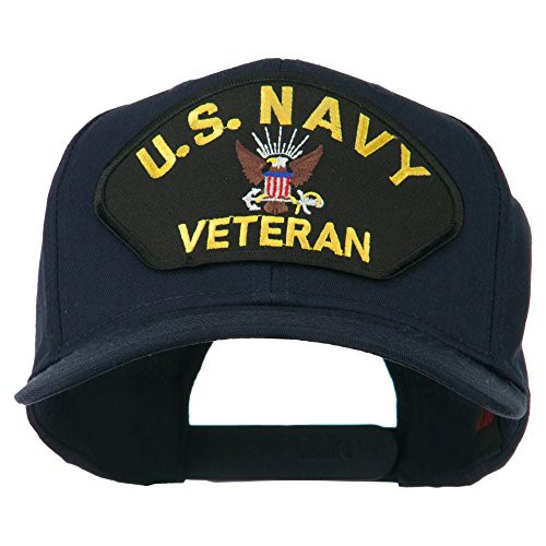 e4Hats.com US Navy Veteran Military Patched High Profile Cap - Navy OSFM