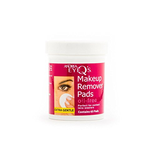 Andrea Eye Q's Oil-free Eye Makeup Remover Pads- 65 Count -Pack of 6-