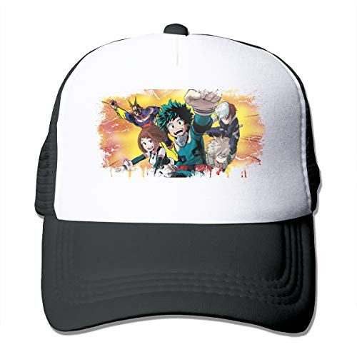 William D Oliver My Hero Academia Anime Cool Trucker Hat Adjustable Baseball Cap Black