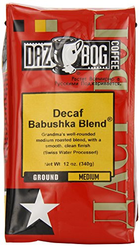 Dazbog Decaf Ground Coffee, Babushka Blend, 12 Ounce