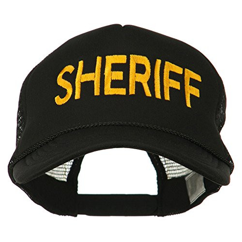 e4Hats.com Sheriff Embroidered Foam Front Mesh Back Cap - Black OSFM