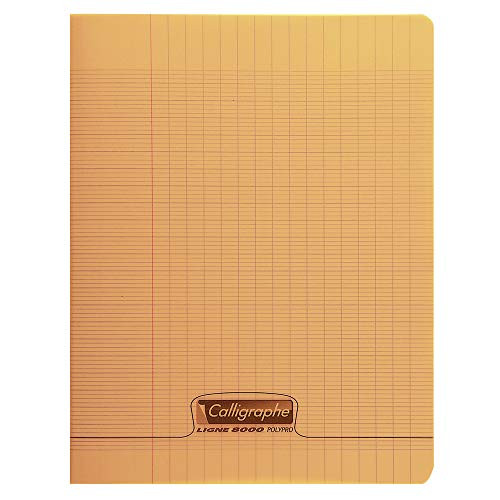 Clairefontaine 170 x 220 mm Polypro Staple Bound Notebook- Seyes Ruled- Orange- 48 Pages