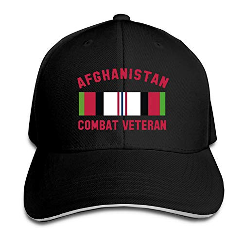Afghanistan Combat Veteran Peaked Baseball Cap Hat Baseball Sun Hat Sandwich Cap Black