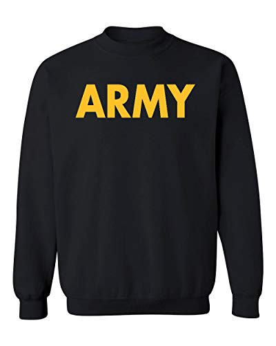 US Military Gear Army Training PT Crewneck Sweatshirt- L- Black