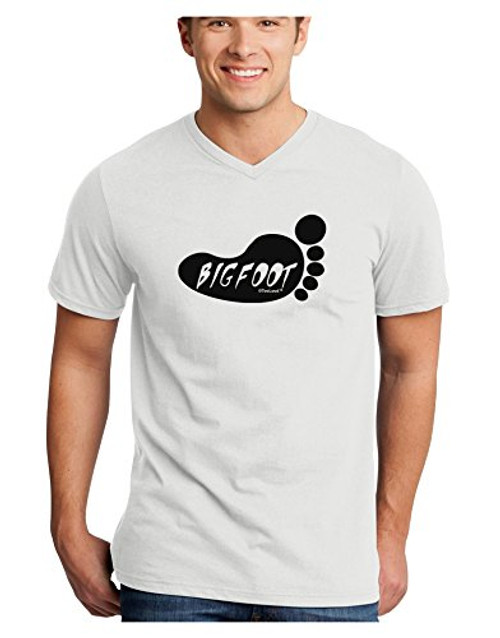 TOOLOUD Bigfoot Adult V-Neck T-Shirt - White - Medium TOOLOUD Bigfoot Adult V-Neck T-Shirt - White - Medium