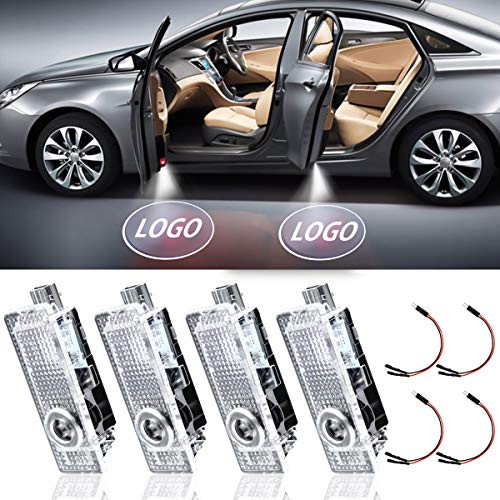 LED Car Door Light Projector Courtesy LED Laser Welcome Logo Lights Lamps Accessories Compatible with A1 A3 A4 A5 A6 Q3 Q7 A7 A8 R8 TT-4PACK-