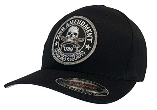 Flexfit 2nd Amendment Hat America's Original Homeland Security -L/XL- Black