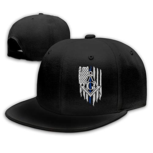 American Flag Freemason Masonic Men's Hip Hop Dad Baseball Cap Unisex Classic Trucker Hat Black