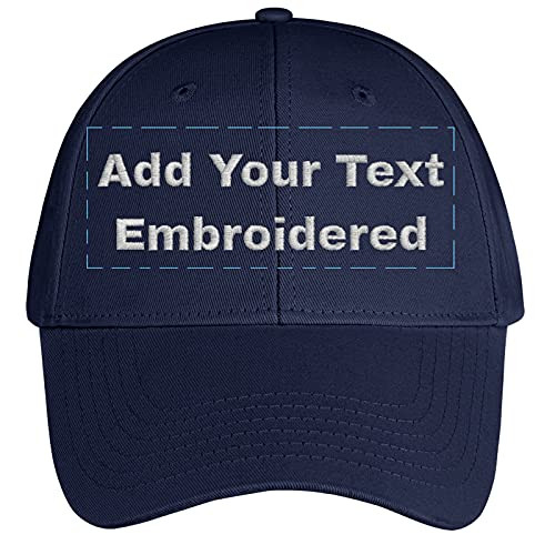 Custom Hats Embroidered Baseball Caps Design Your Own Text for Men Women Navy