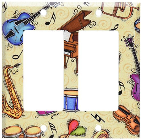 Art Plates - Musical Instruments Switch Plate - Double Rocker