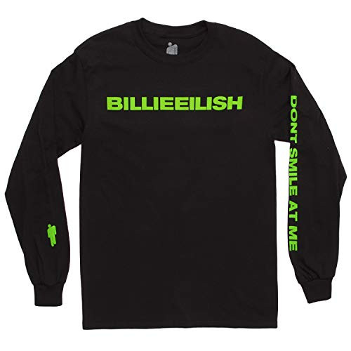 Billie Eilish Don't Smile at Me Long Sleeve Adult T-Shirt - Black -Large-