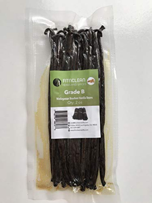 2oz Grade B Madagascar Vanilla Beans for extract- Paste and Baking. 5inch-7inch by FITNCLEAN VANILLA. Whole NON-GMO Bourbon Pods 2oz Grade B Madagascar Vanilla Beans for extract- Paste and Baking. 5inch-7inch by FITNCLEAN VANILLA. Whole NON-GMO Bourbon Pods
