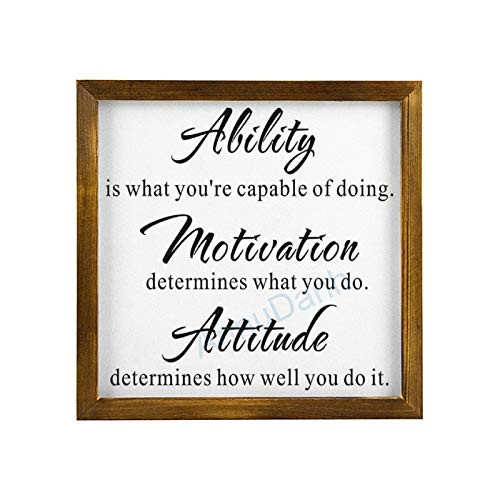 rfy9u7 Wood Wall Sign- Ability is What You're Capable of Doing- Wood Signs Wall Art Farmhouse Decor Hanging Home Decorations 12inchx12inch
