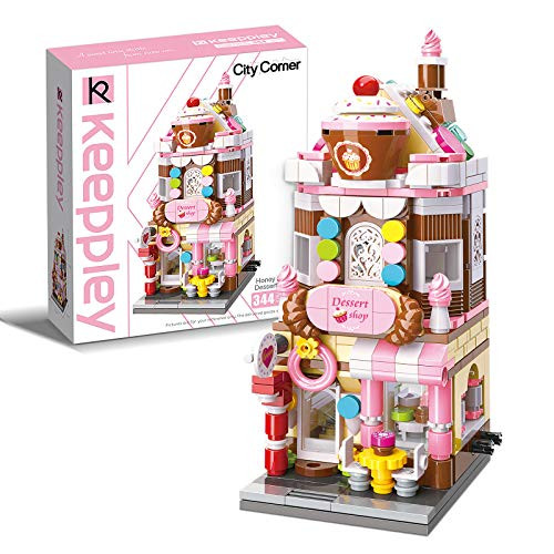 Qman Girls Building Blocks Toy Dream Dessert House Building Kit Street-View Construction Educational Toy for Girls Age 6-12 and Up -344 Piece-
