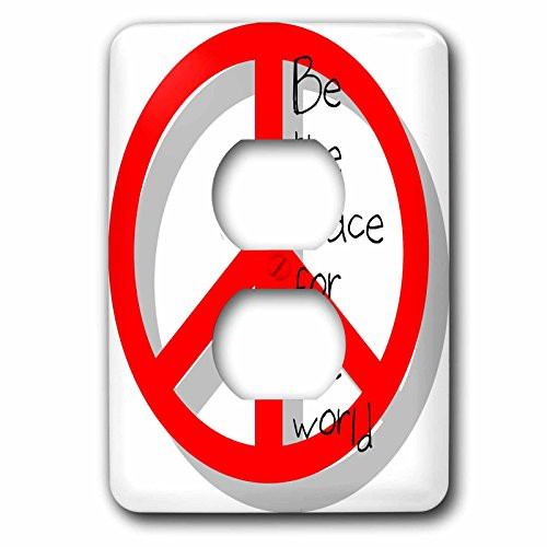 3dRose LLC lsp_51366_6 Be The Peace, Peace Sign, inspirational Art, 2 Plug Outlet Cover