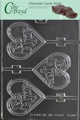 Cybrtrayd V165 Be Mine Large Heart Lolly Valentine Chocolate Candy Mold