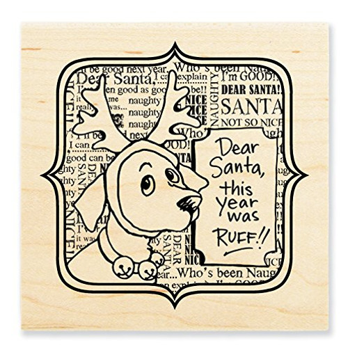 STAMPENDOUS Santa Paws Wood Stamp