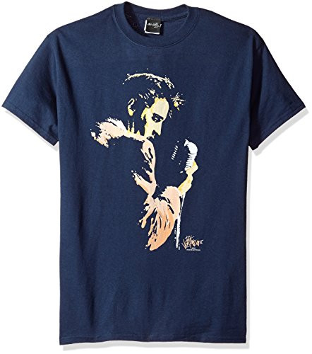 Trevco Men's Elvis Short Sleeve T-Shirt- Early Navy- X-Large