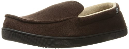 isotoner Men's Moccasin Gel Infused Memory Foam- Dark Chocolate- Large/9.5-10.5 M US