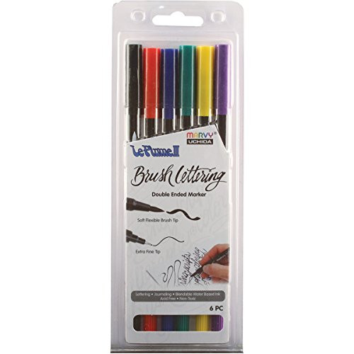 UCHIDA Primary Colored Brush Lettering Marker Set