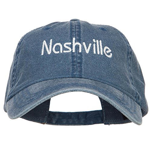e4Hats.com Nashville Embroidered Washed Buckled Cap - Navy OSFM