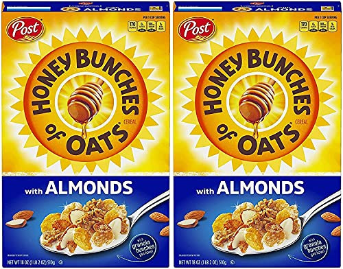 Original Honey Bunches of Oats with Almonds- Heart Healthy- Low Fat- made with Whole Grain Cereal- 2 Pack -2 x 18 Ounce- Original Honey Bunches of Oats with Almonds- Heart Healthy- Low Fat- made with Whole Grain Cereal- 2 Pack -2 x 18 Ounce-