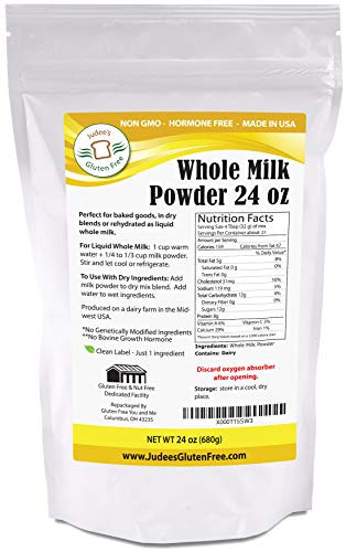 Whole Milk Powder (24 Oz/1.5lb/680 grams): Non-GMO, Hormone-Free and Produced in USA