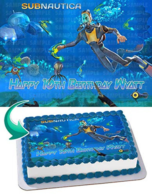 Cakecery Subnautica Edible Cake Image Topper Personalized Birthday Cake Banner 1/4 Sheet Cakecery Subnautica Edible Cake Image Topper Personalized Birthday Cake Banner 1/4 Sheet
