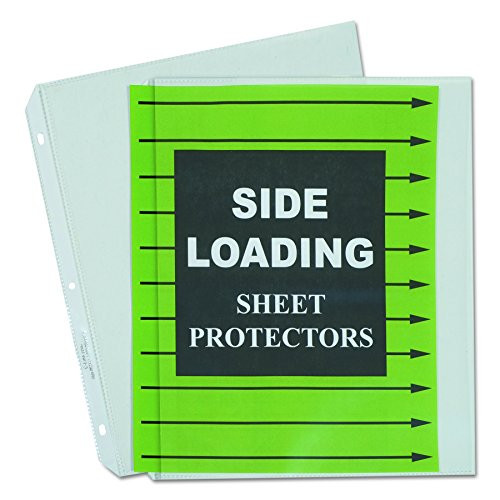 C-Line Side Loading Heavyweight Polypropylene Sheet Protector, Clear, 11 x 8-1/2 Inches, Box of 50 (62313)