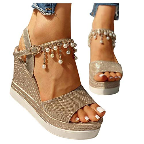 Vedolay Sandals for Women with Heels Women's Fashion Casual Bowknot Crystal Flat Slides Outdoor Slippers Beach Shoes