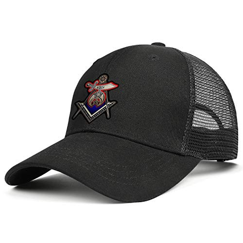 FPPING Masonic-Series-Shriner-Freemason-Compass Men Women Classic Mesh Trucker Cap Sun Hat Adjustable