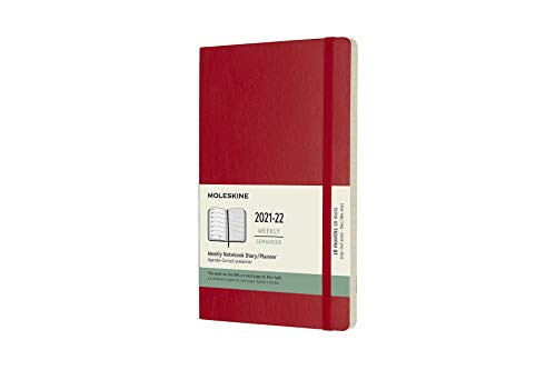 Moleskine Classic 18 Month 2021-2022 Weekly Planner- Soft Cover- Large -5 x 8.25-- Scarlet Red