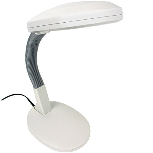 Natural Sunlight Desk Lamp, Great For Reading and Crafting, Adjustable Gooseneck, Home and Office Lamp by Lavish Home, White