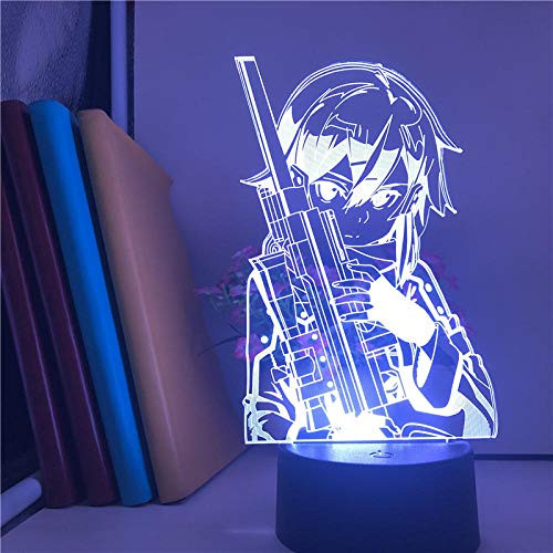 3D Led Lamps Anime Led Light Kids Night Light Sword Art Online Asada Shino 3D Lamp Japanese Anime Light Battery Powered Lamp Wall Anime 3D Lamp Touch