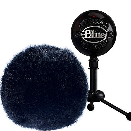 Professional Microphone Furry Windscreen Muff Windscreen Wind Cover Windshield for Blue Snowball,Black