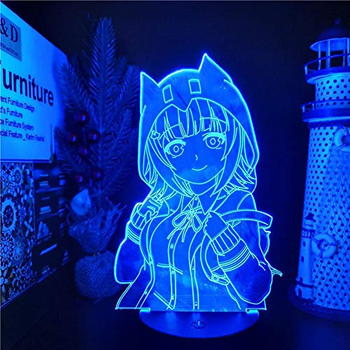 3D Illusion Lamp Anime Danganronpa 2 Chiaki Nanami 3D Led Anime Lamp Illusion Lighting Color Changing Lamp led Night Light for Kids 7 Color Touch