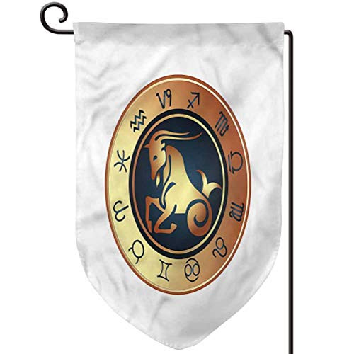 ScottDecor Zodiac Capricorn Garden Flag Decorative Flag for Halloween- Thanksgiving Chart Symbol 12.5inch W x 18inch L