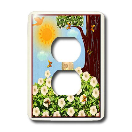 3dRose lsp_6564_6"Sulphur Crested Cockatoo - Bird Art" 2 Plug Outlet Cover Multicolor
