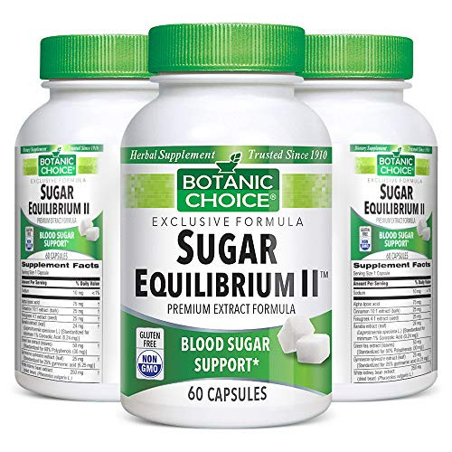 Botanic Choice Sugar Equilibrium II - Adult Daily Supplement - Supports Maintaining Blood Sugar Levels in The Normal Range Promotes Healthy Pancreatic Function 60 Capsules Botanic Choice Sugar Equilibrium II - Adult Daily Supplement - Supports Maintaining Blood Sugar Levels in The Normal Range Promotes Healthy Pancreatic Function 60 Capsules