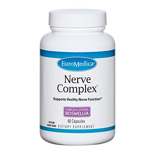 EuroMedica Nerve Complex - 60 Capsules - Supports Healthy Nerve Function - Vitamin- Amino Acid  and  Herb Blend - Supports Healthy Blood Circulation  and  Healthy Blood Sugar Metabolism - 30 Servings