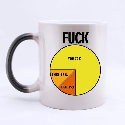Best Friends Mug - Fuck Rude Pie Chart Mug Funny Novelty Ceramic Tea Morphing Coffee Mug with Gift Box -11oz- Best Friends Mug - Fuck Rude Pie Chart Mug Funny Novelty Ceramic Tea Morphing Coffee Mug with Gift Box -11oz-