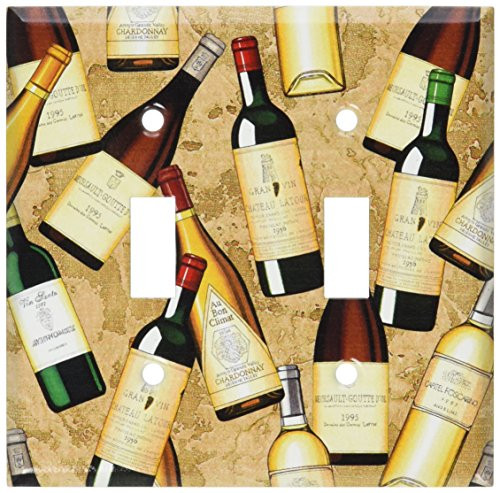 Art Plates - Wine Bottles Switch Plate - Double Toggle