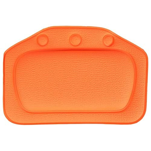 2131cm SPA Bath Pillow Neck Bathtub Cushion Bath Accessories With Suction Cup PVC Home Bathtub Pillow Soft Headrest -Color - Orange-