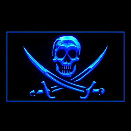 150090 Skull Skeleton Pirate Sail Harbor Ghost Display LED Light Neon Sign