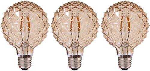 Bulbright 3PACK LED Vintage Edison Bulb G30/G95 4W LED Light Filament Bulb- Large Globe Bulb- E26 Base- Warm White 2200K- 40Watts Equivalent- 110-120VAC- Dimmable -3 Pack-