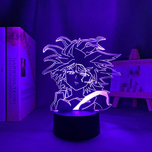 KATA 3D Anime Illusion Night Light Hunter X Hunter Killua Led Lamp for Bedroom Decor Birthday Gift Acrylic Led Hxh Killua Godspeed-Remote Control