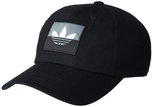 adidas Originals Slice Trefoil Logo Strapback Relaxed Cap- Black/Blue Oxide/White- One Size