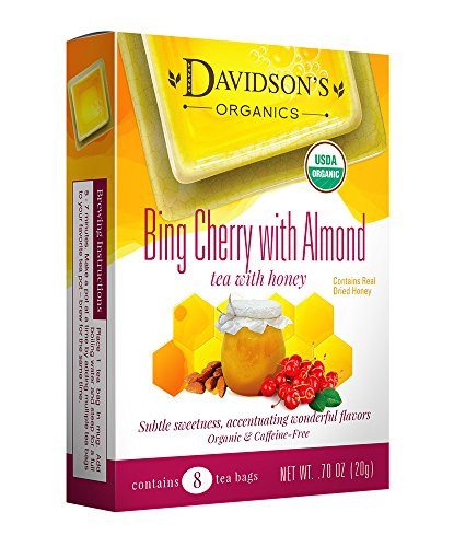 Davidson's Tea Bing Cherry with Almond, 8-Count Tea Bags (Pack of 12)