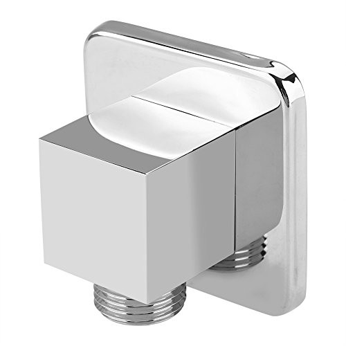 Solid Brass Shower Wall Outlet Chrome Finish Square Spray Head Elbow Wall-Mounted Angle Valve Concealed for Bathroom
